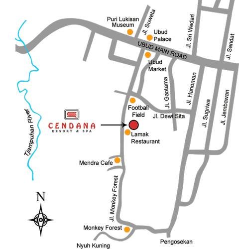 Cendana Resort & Spa Location Map